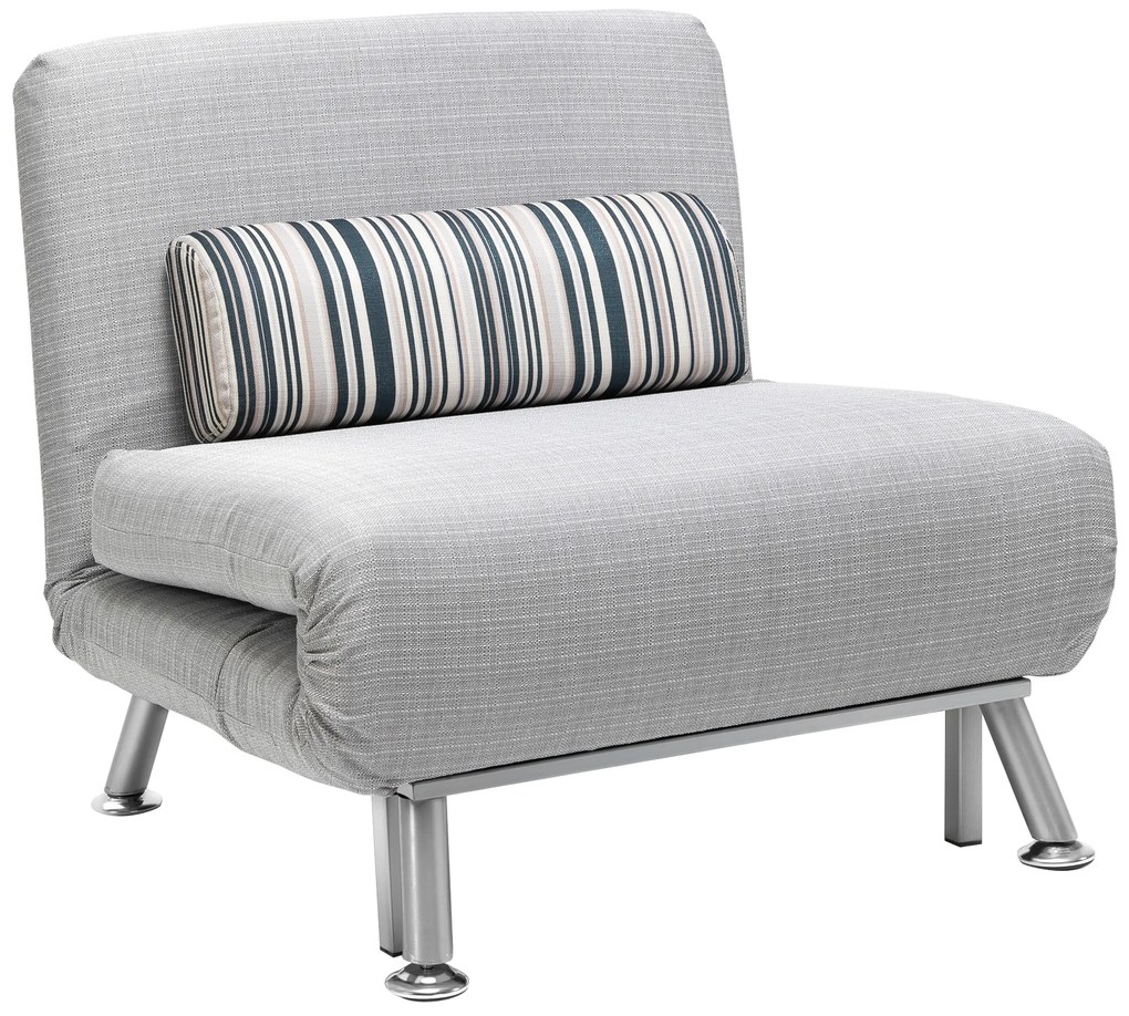 HOMCOM Fotel rozkładany z funkcją spania składany materac dla gości szary wygodny i stylowy | Aosom PL
