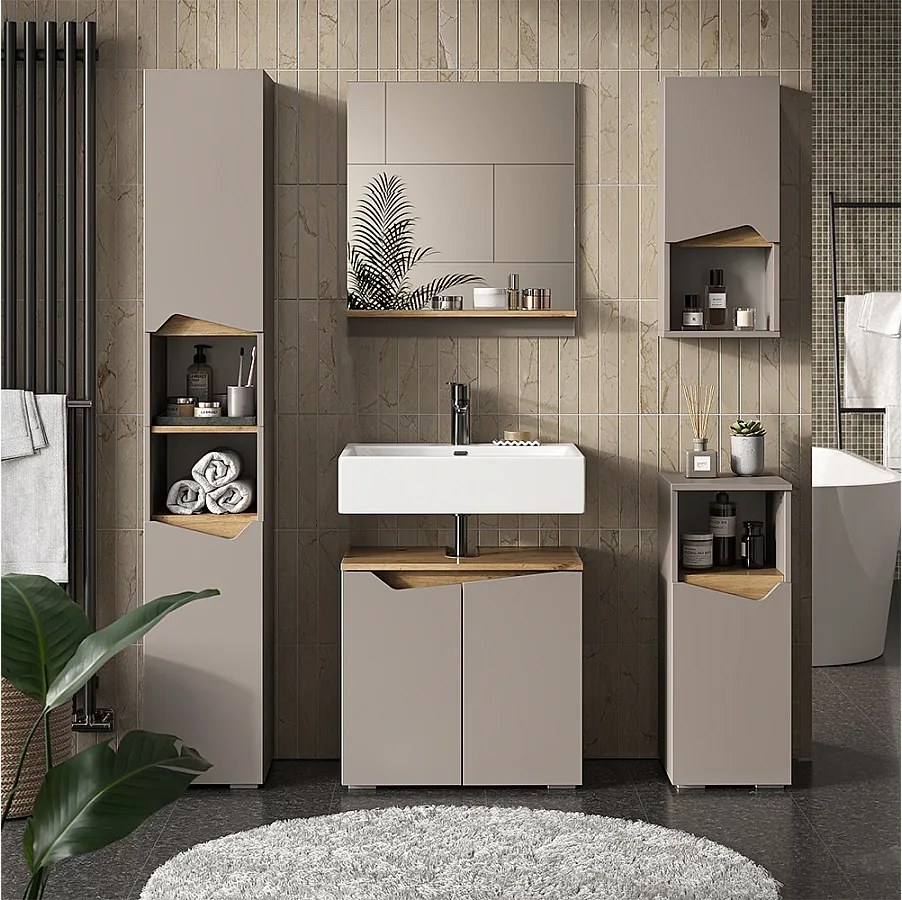 Zestaw mebli łazienkowych szary 60x35x57 marelle