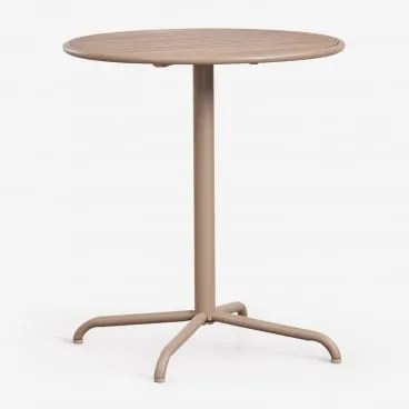 Okrągły Stół Ogrodowy Ø65 Cm Ze Stali I Drewna Akacjowego Tilda Moka Brown - Sklum