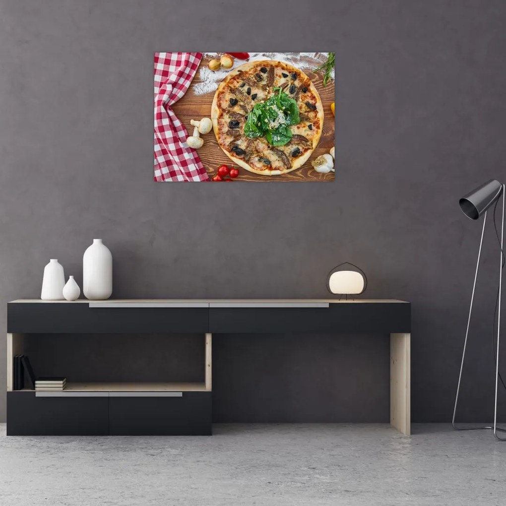 Obraz na szkle pizzy (70x50 cm)