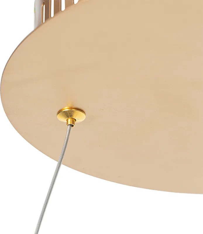 Designerska lampa wisząca złota 80 cm z wbudowanym LED o 3 stopniach ściemniania - Anello