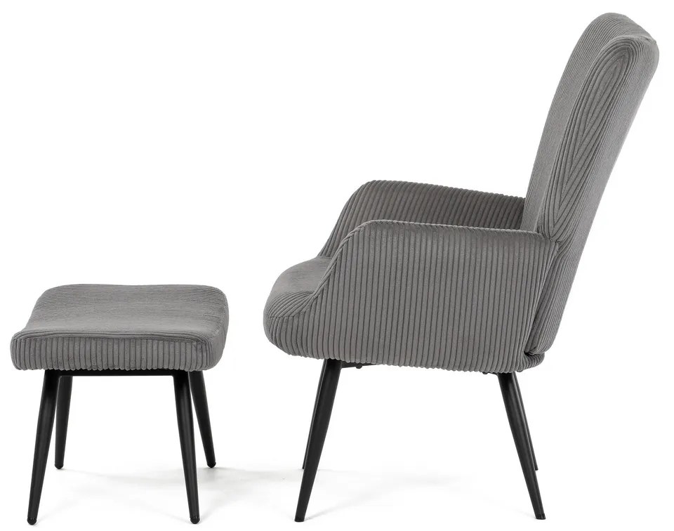 Fotel relaksacyjny z podnóżkiem L7285 GREY6, szary