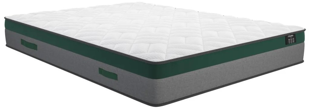 Zestaw 140 x 190 cm stelaż z białą skrzynią i szufladą + materac o grub. 22 cm ze sprężynami kieszeniowymi - PRESTIGE marki YSMÉE