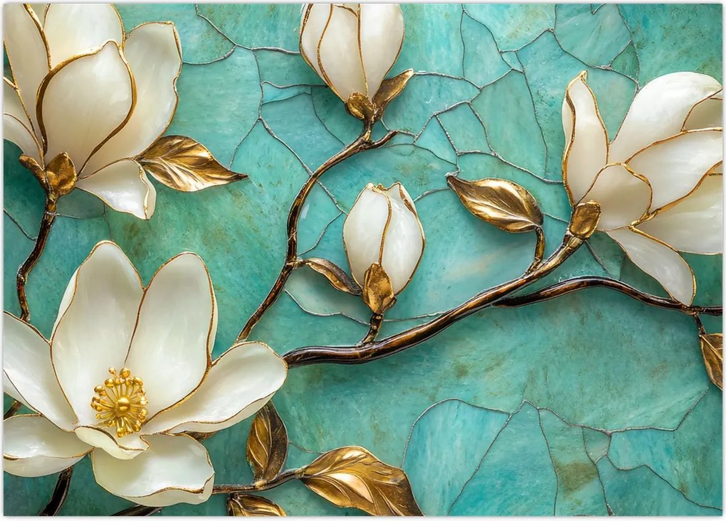 Obraz - 3D magnolie (70x50 cm)