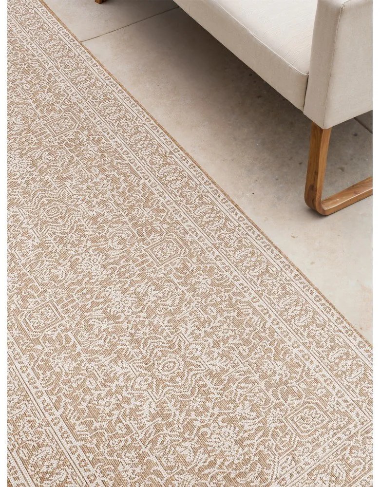 Chodnik odpowiedni na zewnątrz w beżowo-śmietankowym kolorze 80x250 cm Duet Kona – NORTHRUGS