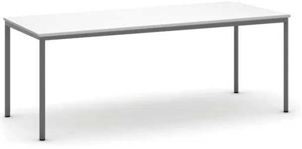 Stół jadalniany, 200x80 cm, ciemnoszara podstawa, biały