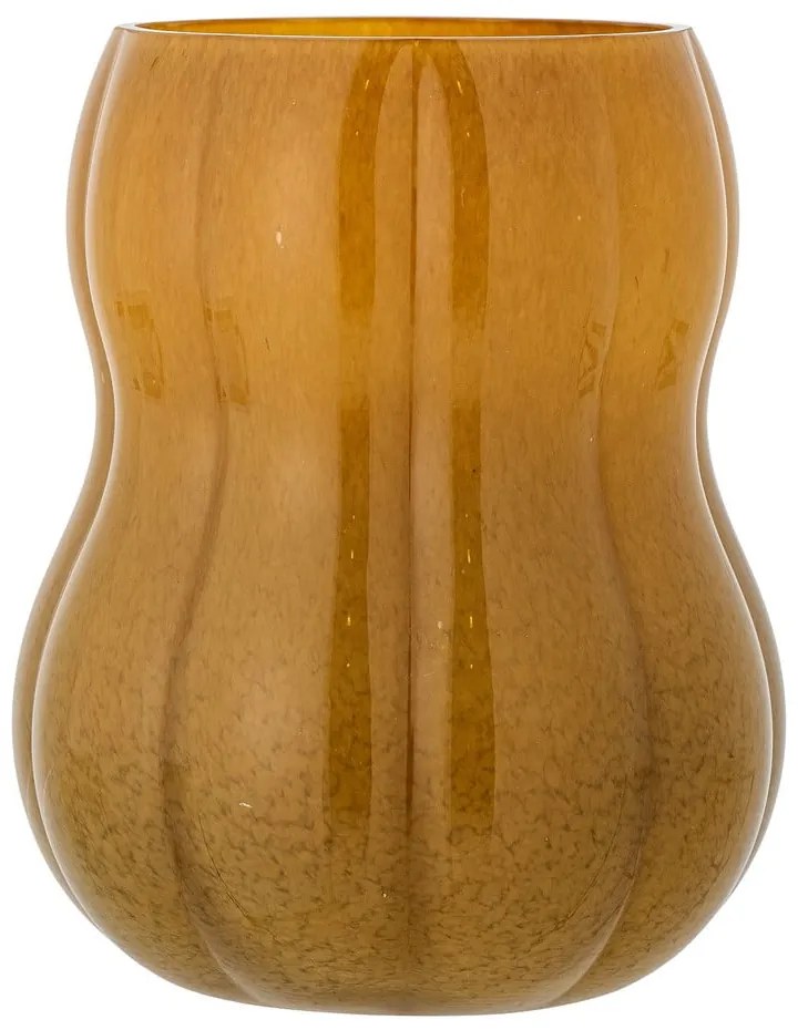 Brązowy szklany ręcznie wykonany wazon (wysokość 20 cm) Pumpkin – Bloomingville