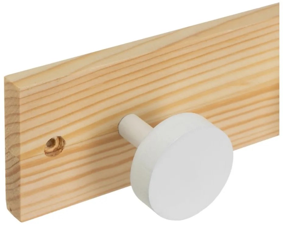 Wieszak ścienny z litego drewna sosnowego w biało-naturalnym kolorze 40 cm Anillos – Casa Selección