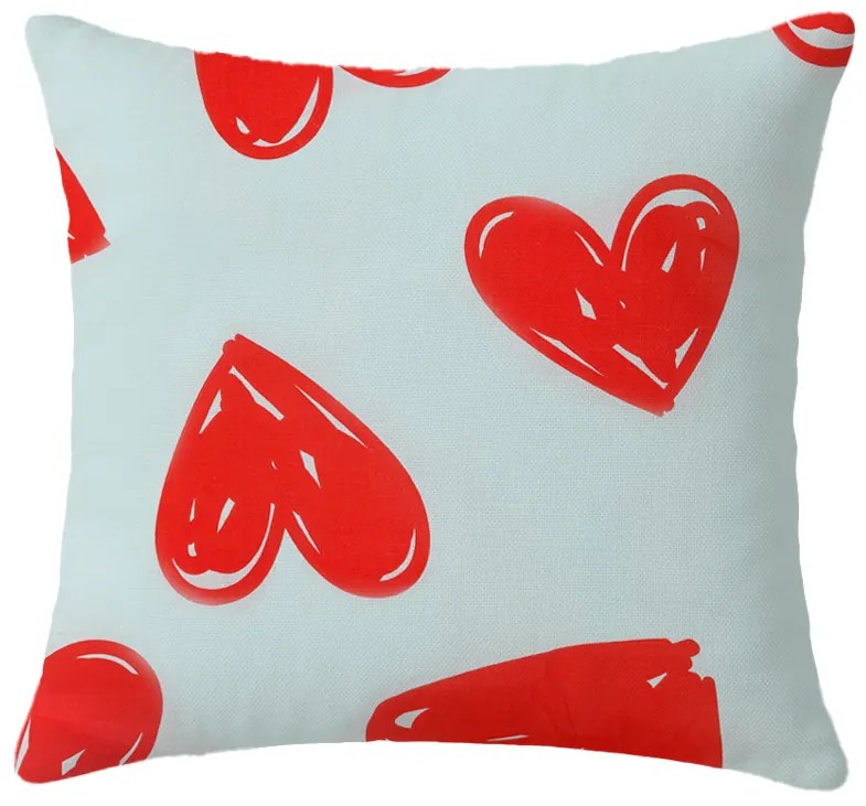 Zestaw 2 szt. dekoracyjnych poszewek na poduszki WARM HEART 45x45 cm, jasnoniebieski