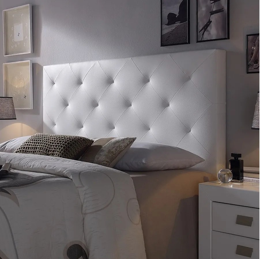 Kolumna zagłówka Rombo 160x60 cm Biały, wyściełana pianką