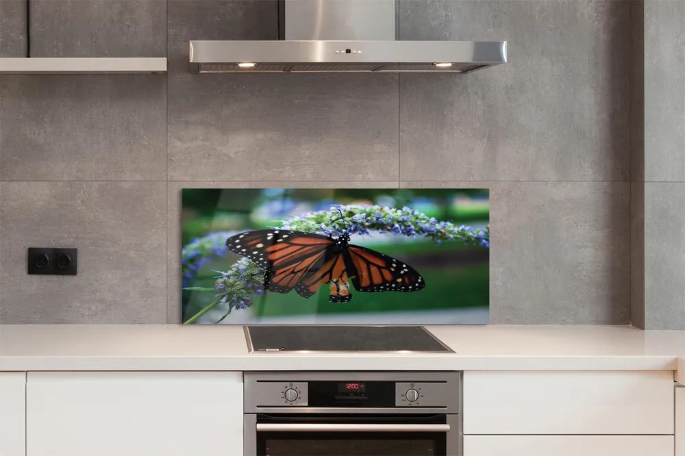 Panel Szklany Motyl Spijający Nektar