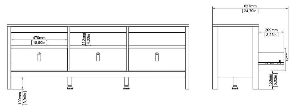 Biała szafka pod TV 151x54 cm Madrid – Tvilum