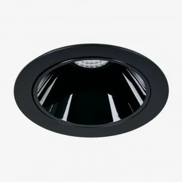 Downlight Led Wpuszczany Z Okrągłą Ramką Ø7 Cm Do Użytku Zewnętrznego, Wykonany Z Aluminium Luisiana Biała Ciepła 2700 K & Czarna & 6 W & 23º - Sklum