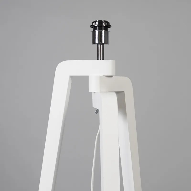 Lampa podłogowa trójnóg biała z kloszem 50 cm czarny - Puros Nowoczesny Oswietlenie wewnetrzne