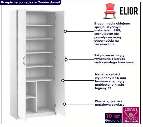 Biały regał z drzwiczkami Zarella