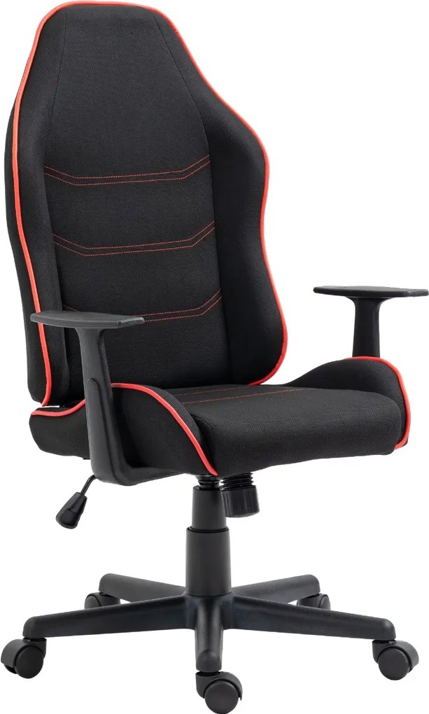 Fotel gamingowy z tkaniny Retina, kolor czarno-czerwony