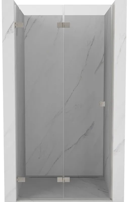 Mexen Lunar-F drzwi prysznicowe składane lewe 95 cm, transparent, nikiel szczotkowany - 836-095-000-97-00-L