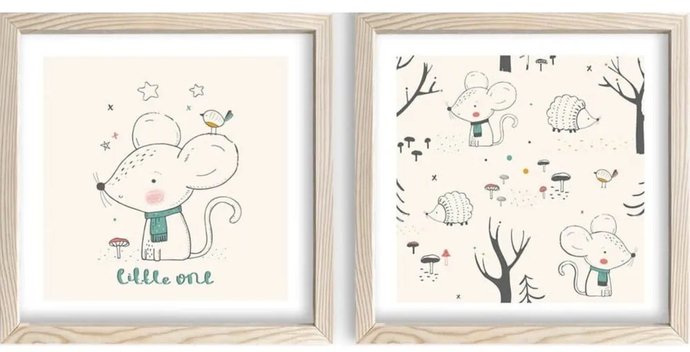 Obrazki dziecięce zestaw 2 szt. 33x68 cm Little One – Wallity