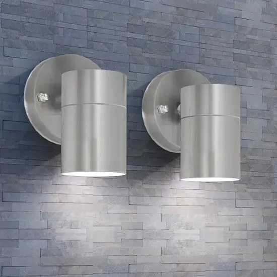 2 srebrne minimalistyczne kinkiety zewnętrzne - O-005 P1-F99