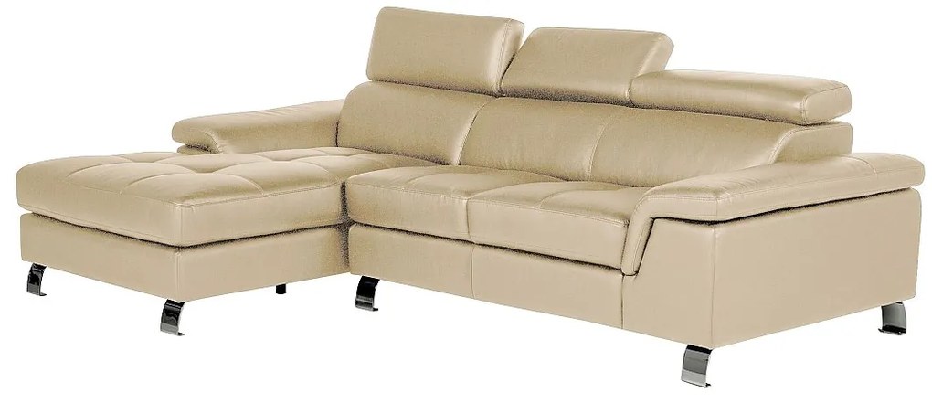 Kanapa narożna ze skóry MISHIMA - Taupe - Narożnik lewostronny