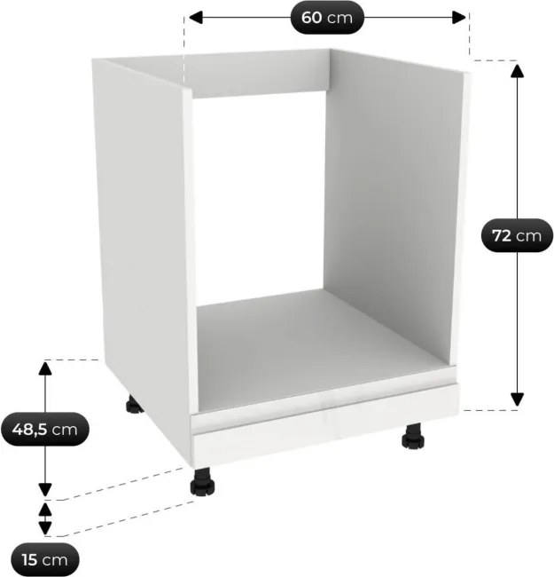 Zestaw Mebli Kuchennych MODERN 200 cm Biały Połysk Nowoczesny