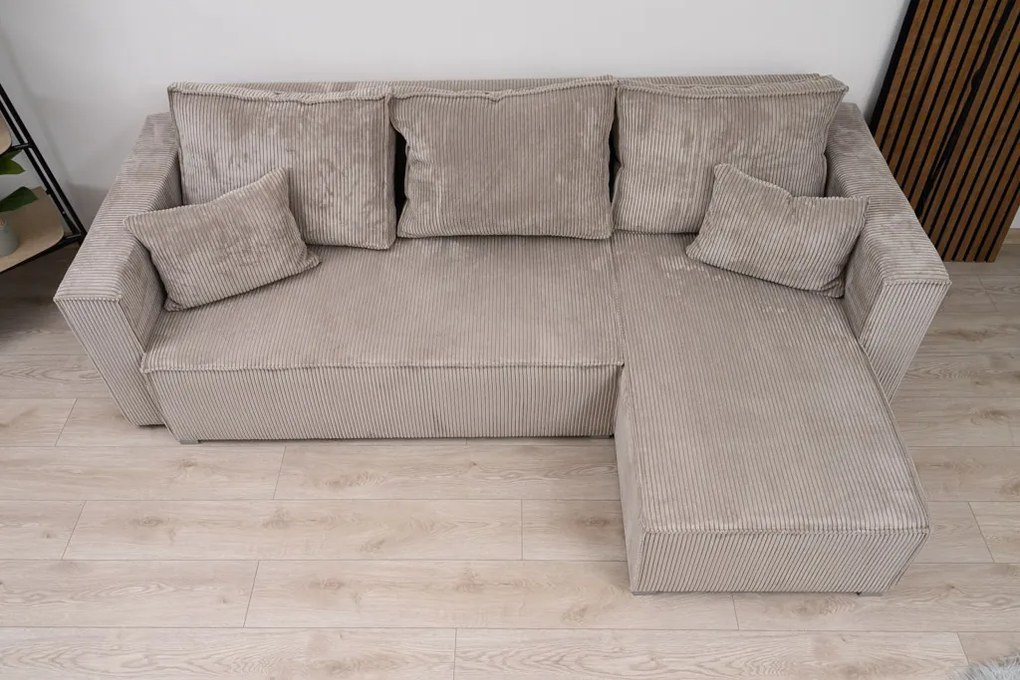 Rozkładana narożna sofa SMART COSARO ciemnozielona, dwustronna + 2 poduszki GRATIS