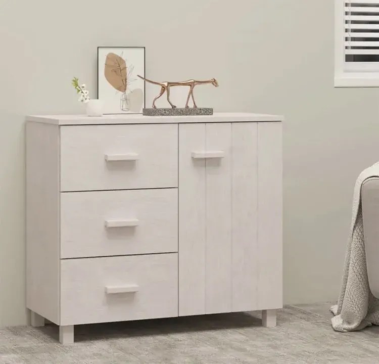 Biała drewniana komoda w stylu rustykalnym C6-D08
