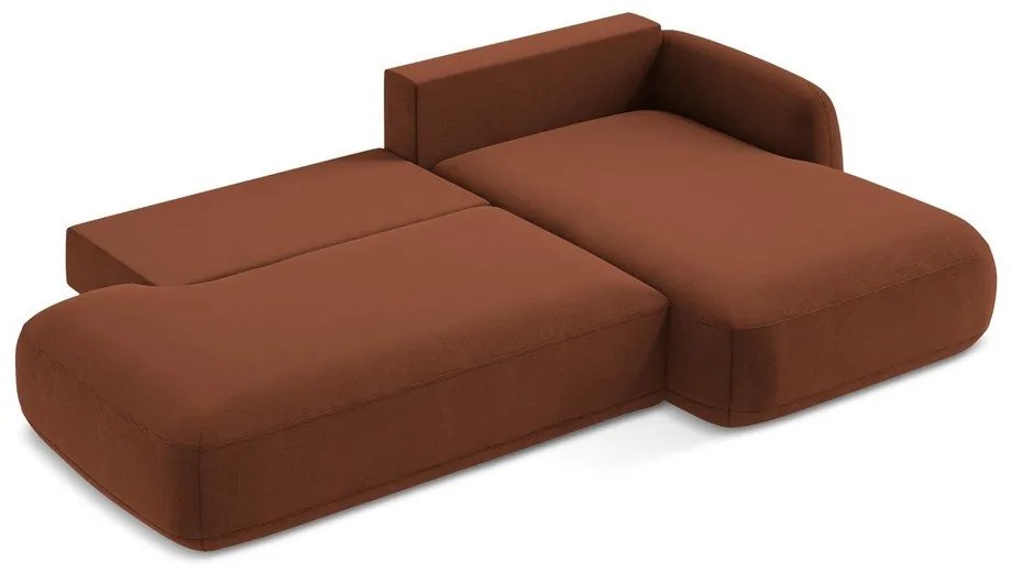 Rozkładany narożnik (prawostronny/z szezlongiem) w kolorze terakoty Hale – Makamii