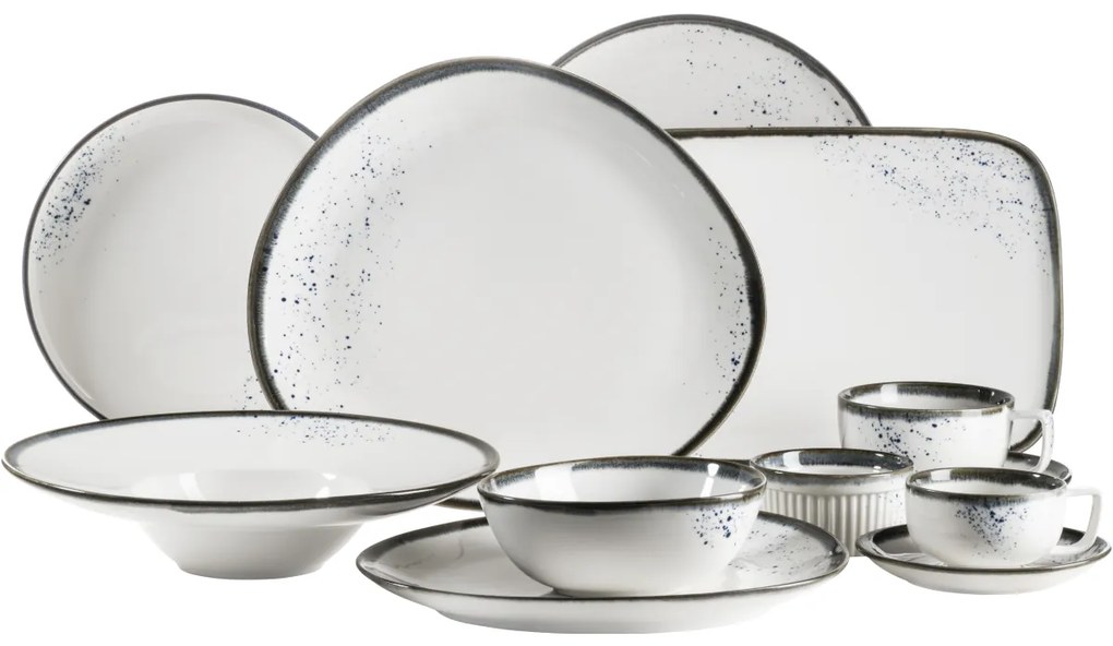 Talerz Mäser Gourmet Pintar białe niebieskiekropki 26 cm
