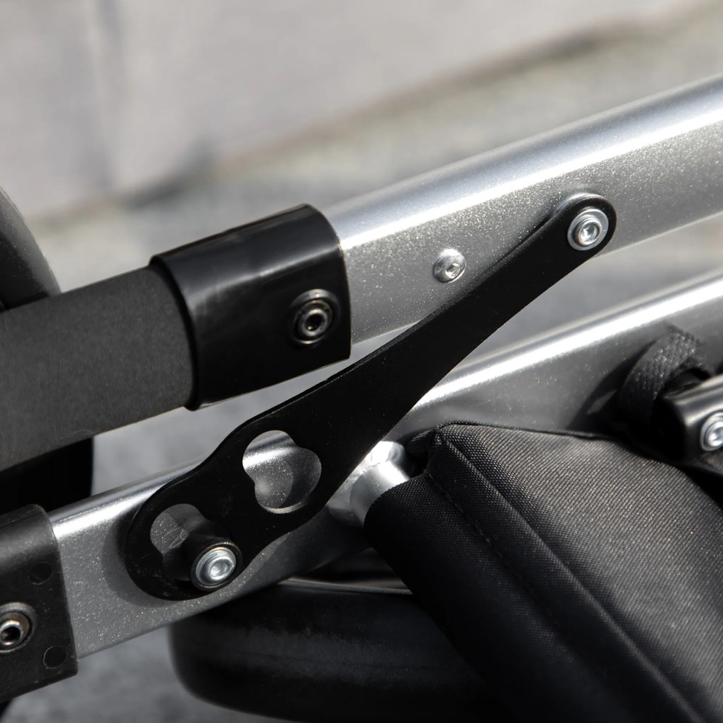 Outsunny Wózek dla Psa 2w1 Torba Transportowa Składany Szary do 20kg | Aosom PL