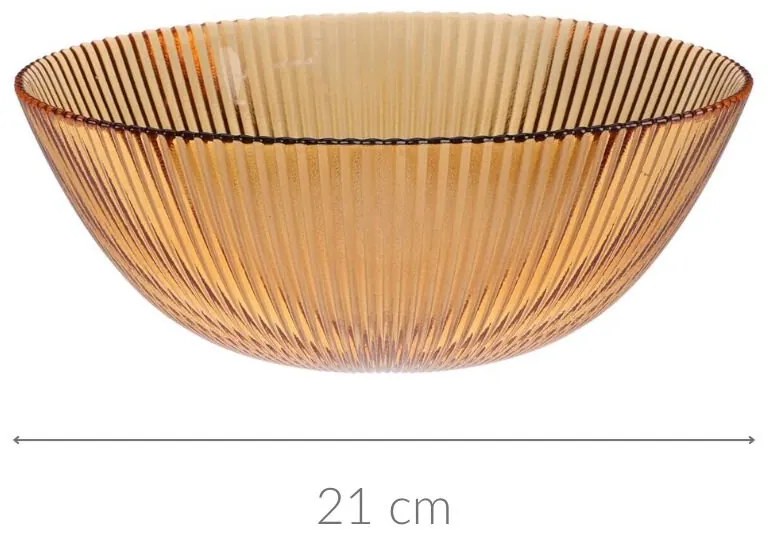 Prążkowana miska AMBER, Ø 21 cm