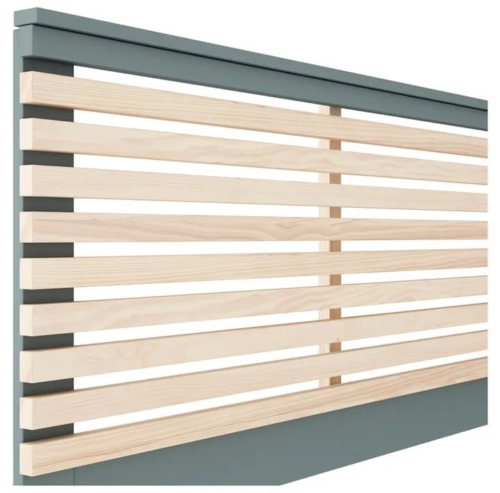 Zagłówek w dekorze sosny w naturalnym kolorze/szarozielony 146x100 cm Pisco – Marckeric