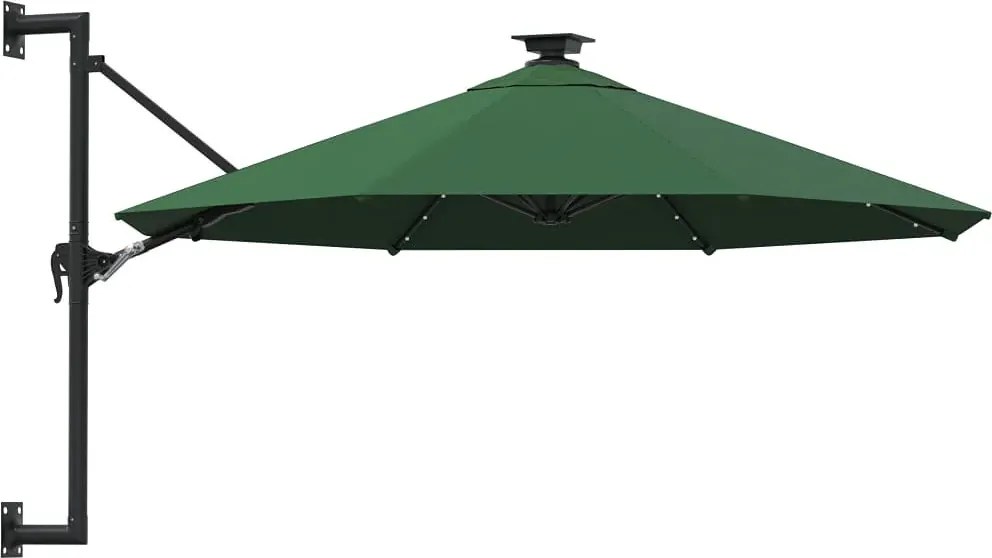 Zielony parasol ogrodowy z oświetleniem LED - Waren