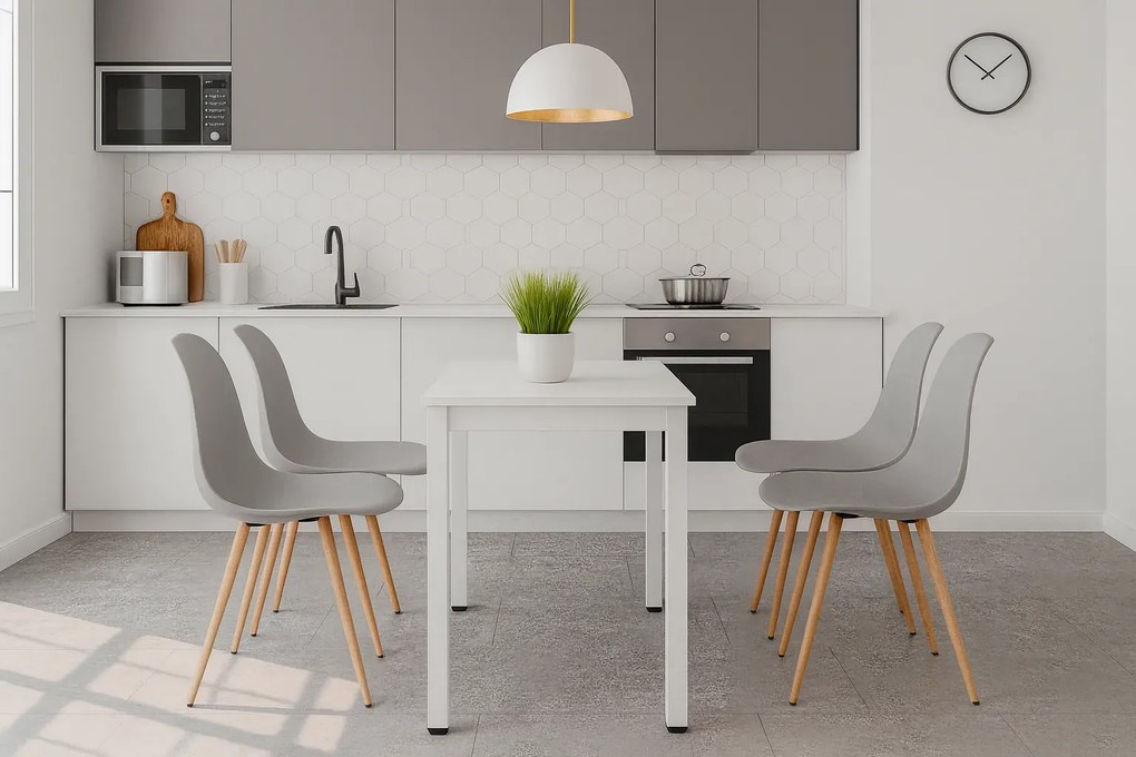 Biały stół w stylu loft 120x60 na metalowych nogach S6-G09