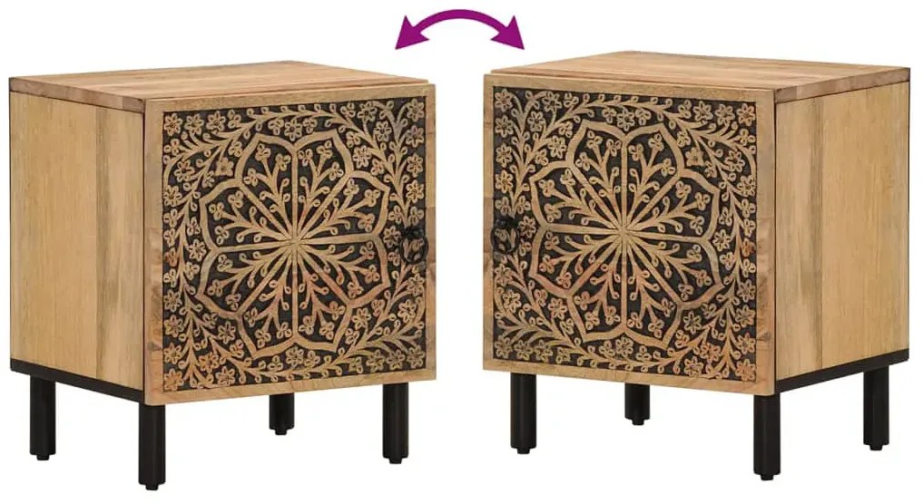 Szafka nocna z rzeźbionymi drzwiczkami D2 B8-N40