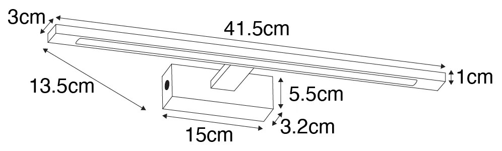 Stalowa lampa ścienna 41,5 cm z LED IP44 - JerreDesignerski Oswietlenie wewnetrzne