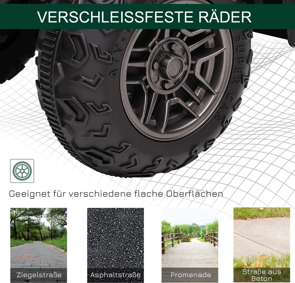 Elektryczny quad dziecięcy HOMCOM, samochód elektryczny, elektryczny quad, pojazd dziecięcy, zielony