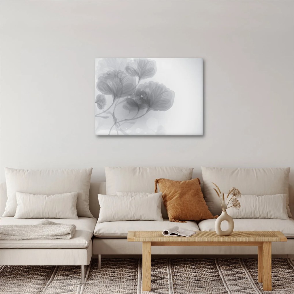 Obraz kwiatów w odcieniach szarości (70x50 cm)