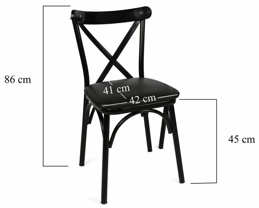 Zestaw krzeseł do jadalni Ekol Black, 4 szt.