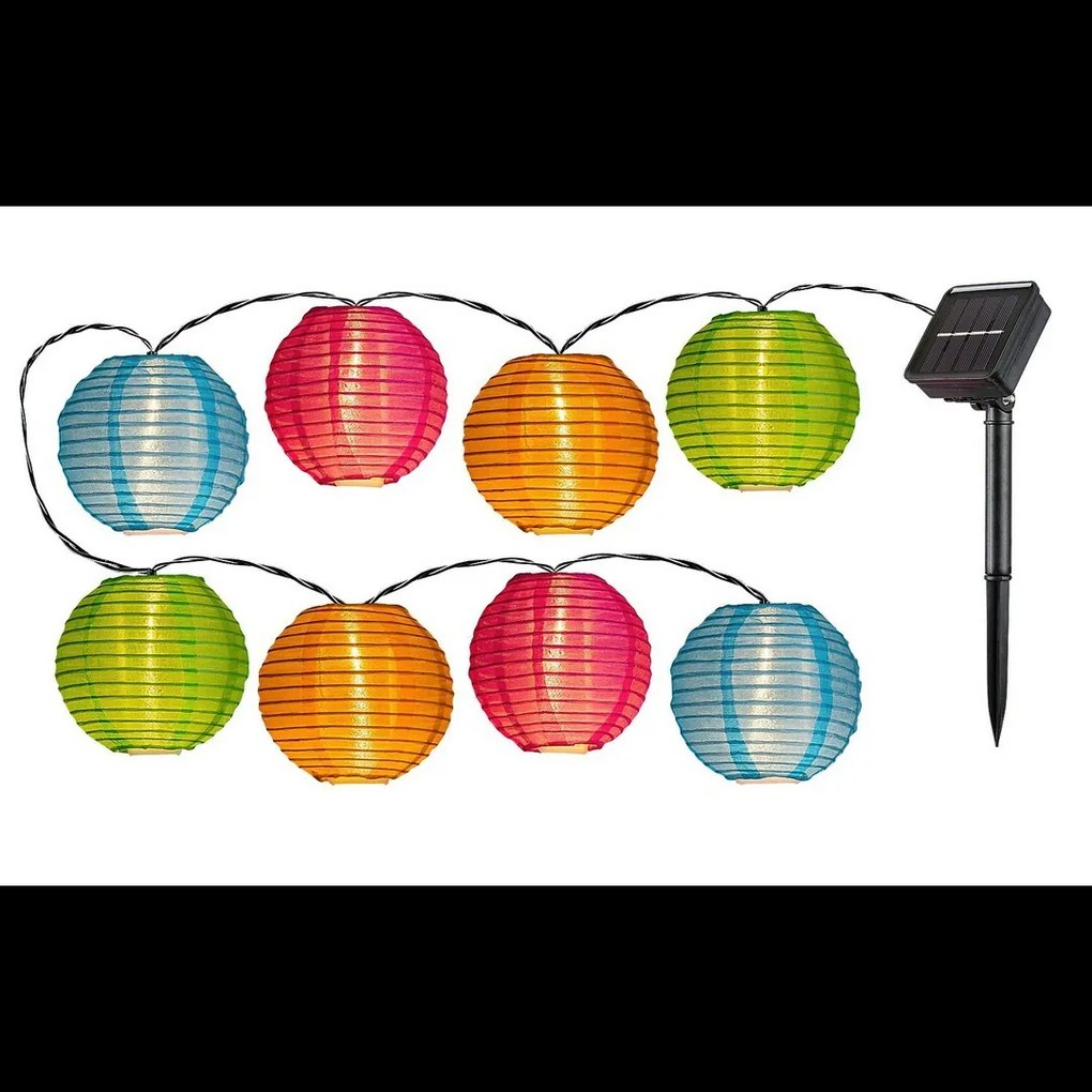 Rabalux 77048 łańcuch solarny LED z 8 papierowymi lampkami Titu
