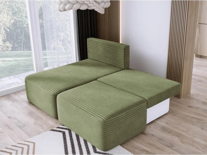 Narożnik TILIA wolnostojący układ L strona Lewa z funkcją spania w tkaninie Tilia 37