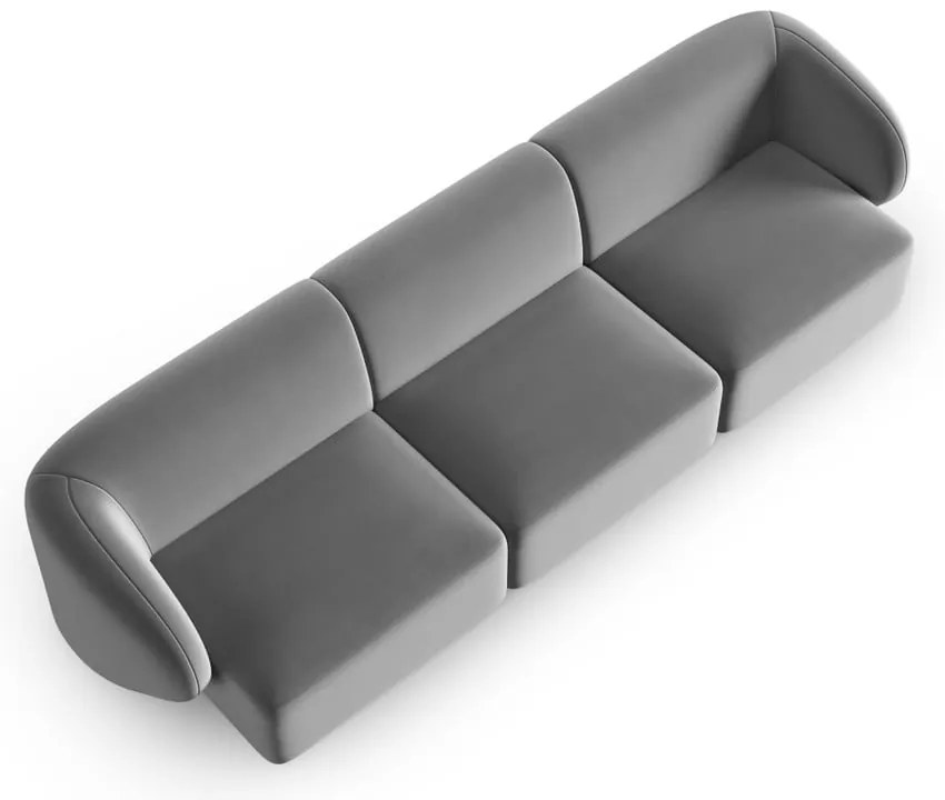 Szara aksamitna sofa 266 cm Paolo – Milo Casa