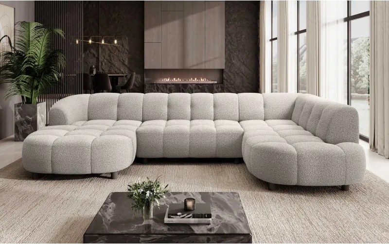 Narożnik VELPA XL Prawostronny z elektryczną regulacją siedziska w tkaninie LOOP 03 WERSAL