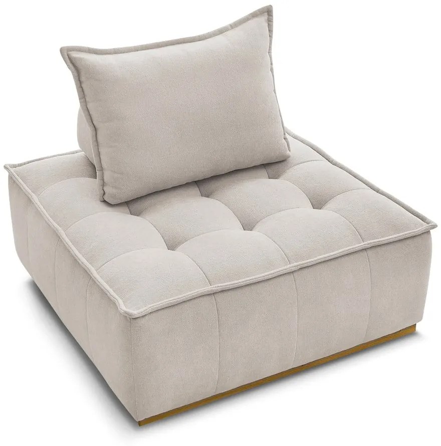 Beżowy fotel z tkaniny szenilowej Elisa – Bobochic Paris