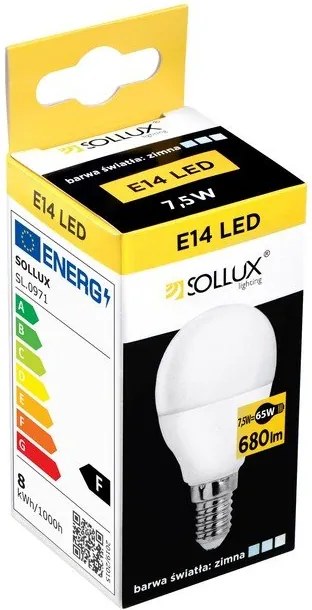 Żarówka LED z neutralnym światłem z gwintem E14, 7,5 W – Sollux