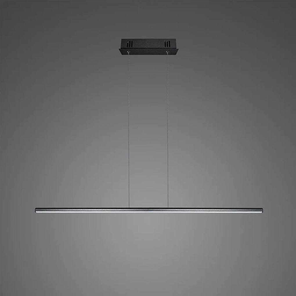 Szeroka lampa LED czarna do jadalni Linea No.1 100 cm 16W