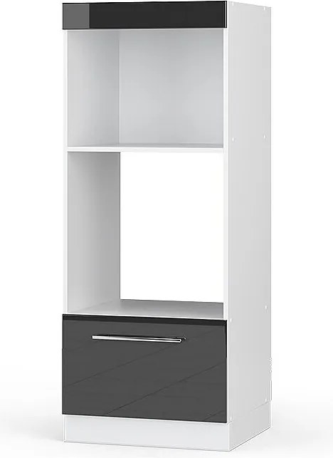 Szafka do mikrofalówki antracyt wysoki połysk 60x58.1x153.6 fame-line