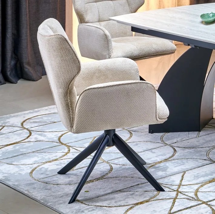 Obrotowe krzesło do jadalni z podłokietnikami K601 Halmar