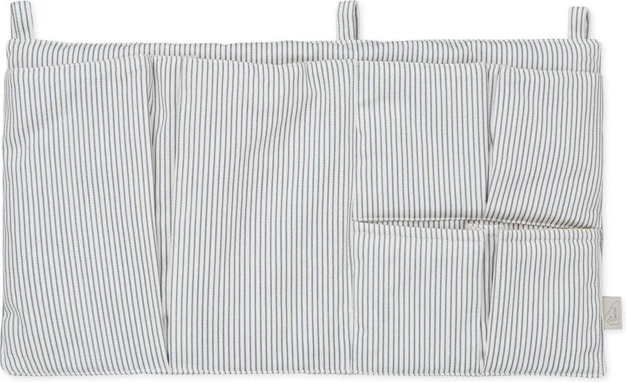 Jasnoniebieski organizer kieszonkowy na łóżeczko z bawełny organicznej 42 cm Classic Stripes Blue – Cam Cam Copenhagen