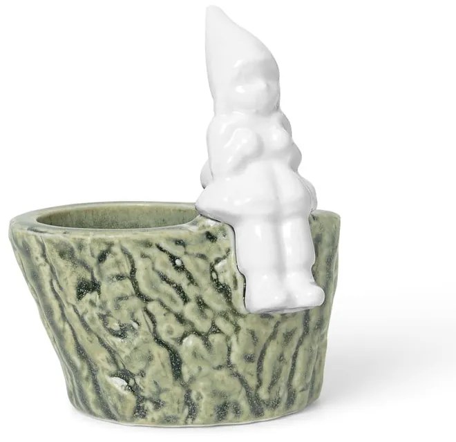 Świąteczny świecznik z porcelany i kamionki Kähler Design Christmas Tales, dł. 8,5 cm